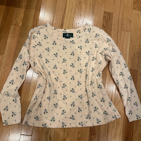 Hunt Club Light Pink Floral Long Sleeve Top - Picture 1 of 3